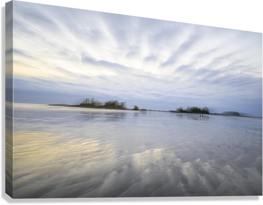 Ethereal light rays streaming through beach scene - spiritual coastal photography